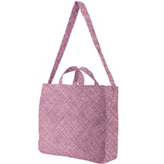 Pink Fabric Texture, Knitted Pink Texture, Square Shoulder Tote Bag by kyorashop23