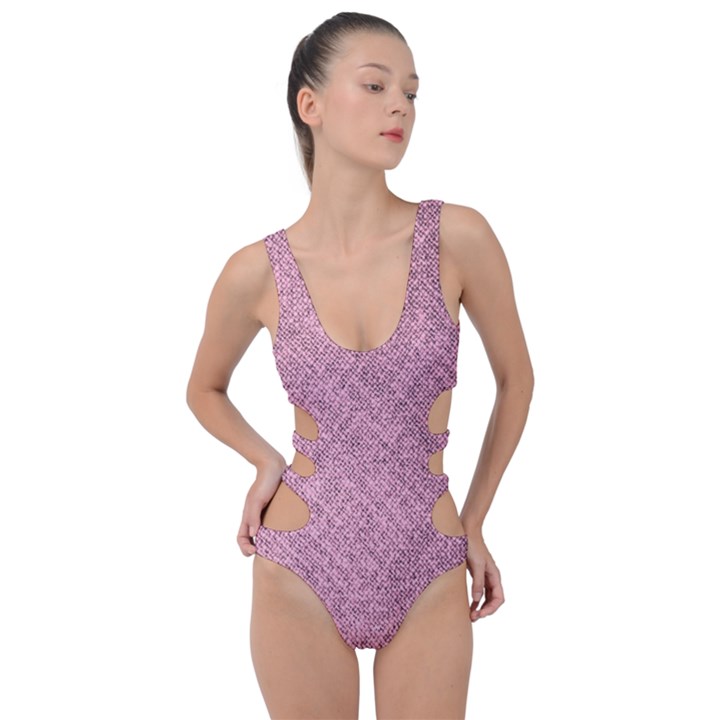 Pink Fabric Texture, Knitted Pink Texture, Side Cut Out Swimsuit