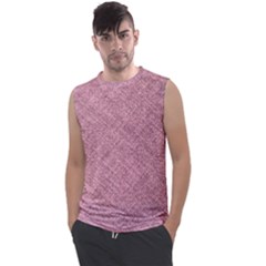 Pink Fabric Texture, Knitted Pink Texture, Men s Regular Tank Top by kyorashop23