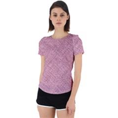 Pink Fabric Texture, Knitted Pink Texture, Back Cut Out Sport T-shirt by kyorashop23