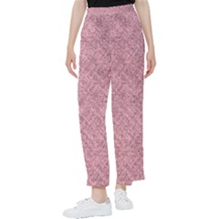 Pink Fabric Texture, Knitted Pink Texture, Women s Pants 