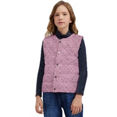 Pink Fabric Texture, Knitted Pink Texture, Kid s Button Up Puffer Vest	