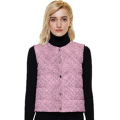 Pink Fabric Texture, Knitted Pink Texture, Women s Button Up Puffer Vest