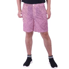 Pink Fabric Texture, Knitted Pink Texture, Men s Pocket Shorts by kyorashop23