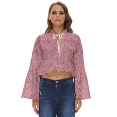 Pink Fabric Texture, Knitted Pink Texture, Boho Long Bell Sleeve Top