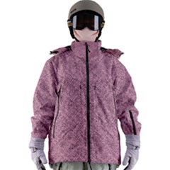 Pink Fabric Texture, Knitted Pink Texture, Women s Zip Ski And Snowboard Waterproof Breathable Jacket