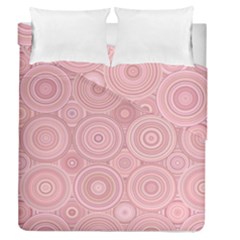 Pink Retro Texture With Circles, Retro Circles Background, Duvet Cover Double Side (queen Size) by kyorashop23