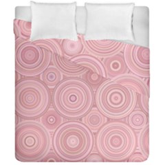 Pink Retro Texture With Circles, Retro Circles Background, Duvet Cover Double Side (california King Size) by kyorashop23