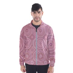 Pink Retro Texture With Circles, Retro Circles Background, Men s Windbreaker