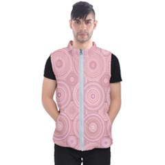 Pink Retro Texture With Circles, Retro Circles Background, Men s Puffer Vest