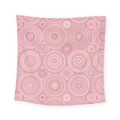 Pink Retro Texture With Circles, Retro Circles Background, Square Tapestry (small)