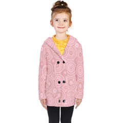 Pink Retro Texture With Circles, Retro Circles Background, Kids  Double Breasted Button Coat