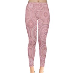 Pink Retro Texture With Circles, Retro Circles Background, Inside Out Leggings