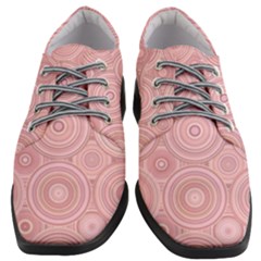 Pink Retro Texture With Circles, Retro Circles Background, Women Heeled Oxford Shoes