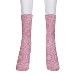 Pink Retro Texture With Circles, Retro Circles Background, Crew Socks by kyorashop23