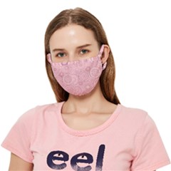 Pink Retro Texture With Circles, Retro Circles Background, Crease Cloth Face Mask (adult) by kyorashop23