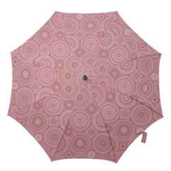 Pink Retro Texture With Circles, Retro Circles Background, Hook Handle Umbrellas (large) by kyorashop23