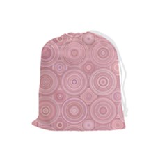 Pink Retro Texture With Circles, Retro Circles Background, Drawstring Pouch (large) by kyorashop23