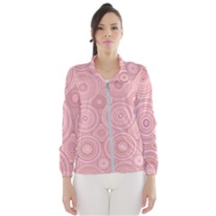 Pink Retro Texture With Circles, Retro Circles Background, Women s Windbreaker