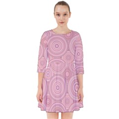 Pink Retro Texture With Circles, Retro Circles Background, Smock Dress by kyorashop23