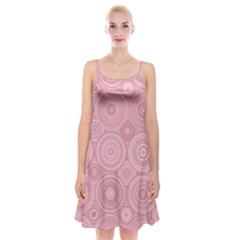 Pink Retro Texture With Circles, Retro Circles Background, Spaghetti Strap Velvet Dress