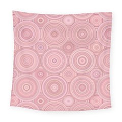 Pink Retro Texture With Circles, Retro Circles Background, Square Tapestry (large)