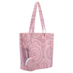 Pink Retro Texture With Circles, Retro Circles Background, Everyday Shoulder Bag With Pouch Bag