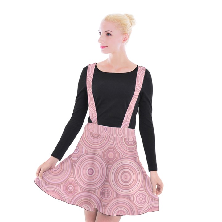 Pink Retro Texture With Circles, Retro Circles Background, Suspender Skater Skirt