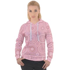 Pink Retro Texture With Circles, Retro Circles Background, Women s Overhead Hoodie