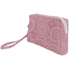 Pink Retro Texture With Circles, Retro Circles Background, Wristlet Pouch Bag (small) by kyorashop23