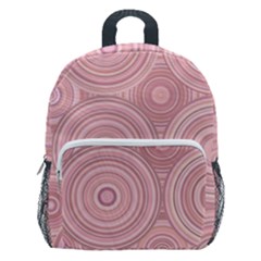 Pink Retro Texture With Circles, Retro Circles Background, Kids  Age 5-10 Lightweight School Backpack With Side Pockets by kyorashop23