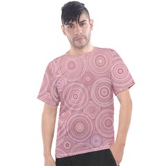 Pink Retro Texture With Circles, Retro Circles Background, Men s Sport Top