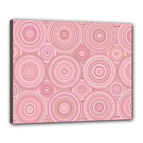 Pink Retro Texture With Circles, Retro Circles Background, Canvas 20  X 16  (stretched) by kyorashop23