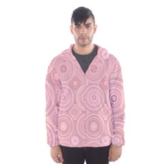 Pink Retro Texture With Circles, Retro Circles Background, Men s Hooded Windbreaker