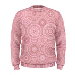 Pink Retro Texture With Circles, Retro Circles Background, Men s Sweatshirt