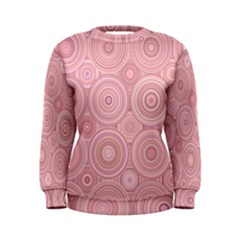 Pink Retro Texture With Circles, Retro Circles Background, Women s Sweatshirt