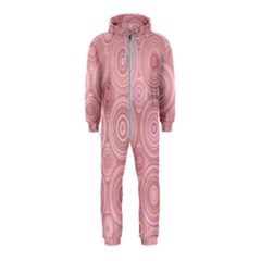 Pink Retro Texture With Circles, Retro Circles Background, Hooded Jumpsuit (kids)