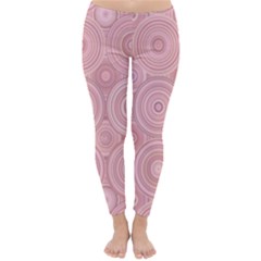 Pink Retro Texture With Circles, Retro Circles Background, Classic Winter Leggings