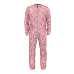 Pink Retro Texture With Circles, Retro Circles Background, Onepiece Jumpsuit (kids)