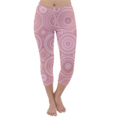 Pink Retro Texture With Circles, Retro Circles Background, Capri Winter Leggings 