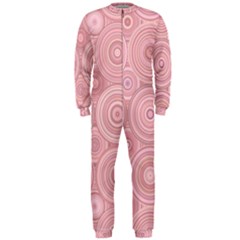 Pink Retro Texture With Circles, Retro Circles Background, Onepiece Jumpsuit (men)