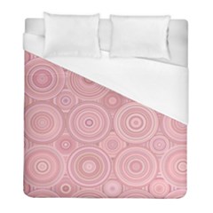 Pink Retro Texture With Circles, Retro Circles Background, Duvet Cover (full/ Double Size) by kyorashop23