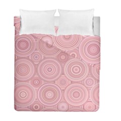 Pink Retro Texture With Circles, Retro Circles Background, Duvet Cover Double Side (full/ Double Size) by kyorashop23