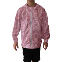 Pink Retro Texture With Circles, Retro Circles Background, Kids  Hooded Windbreaker