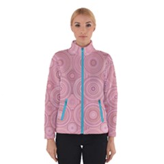 Pink Retro Texture With Circles, Retro Circles Background, Women s Bomber Jacket