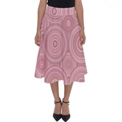 Pink Retro Texture With Circles, Retro Circles Background, Perfect Length Midi Skirt by kyorashop23