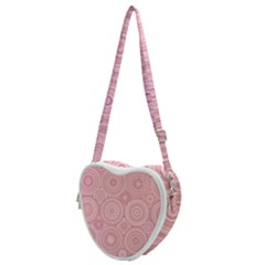 Pink Retro Texture With Circles, Retro Circles Background, Heart Shoulder Bag by kyorashop23