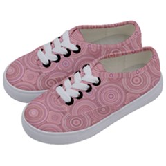 Pink Retro Texture With Circles, Retro Circles Background, Kids  Classic Low Top Sneakers by kyorashop23