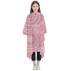 Pink Retro Texture With Circles, Retro Circles Background, Kids  Hooded Rain Ponchos