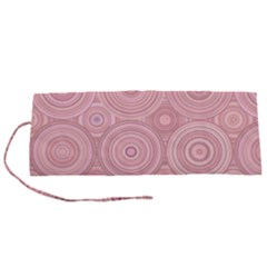 Pink Retro Texture With Circles, Retro Circles Background, Roll Up Canvas Pencil Holder (s)